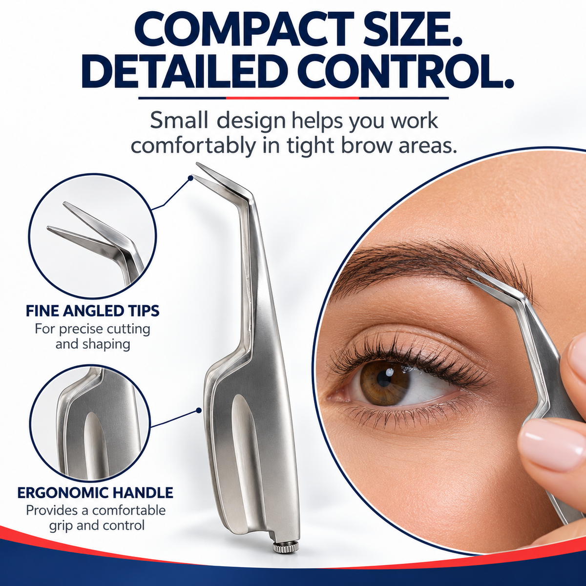 Micro Brow Scissors – Precision Eyebrow Trimming, Surgical Stainless Steel