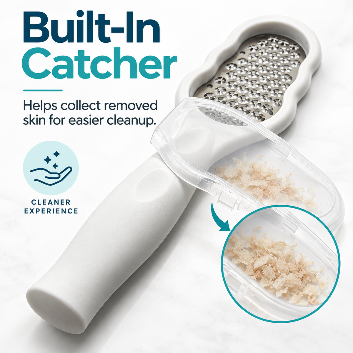 Foot Callus Remover with Catcher – Stainless Steel Pedicure Rasp