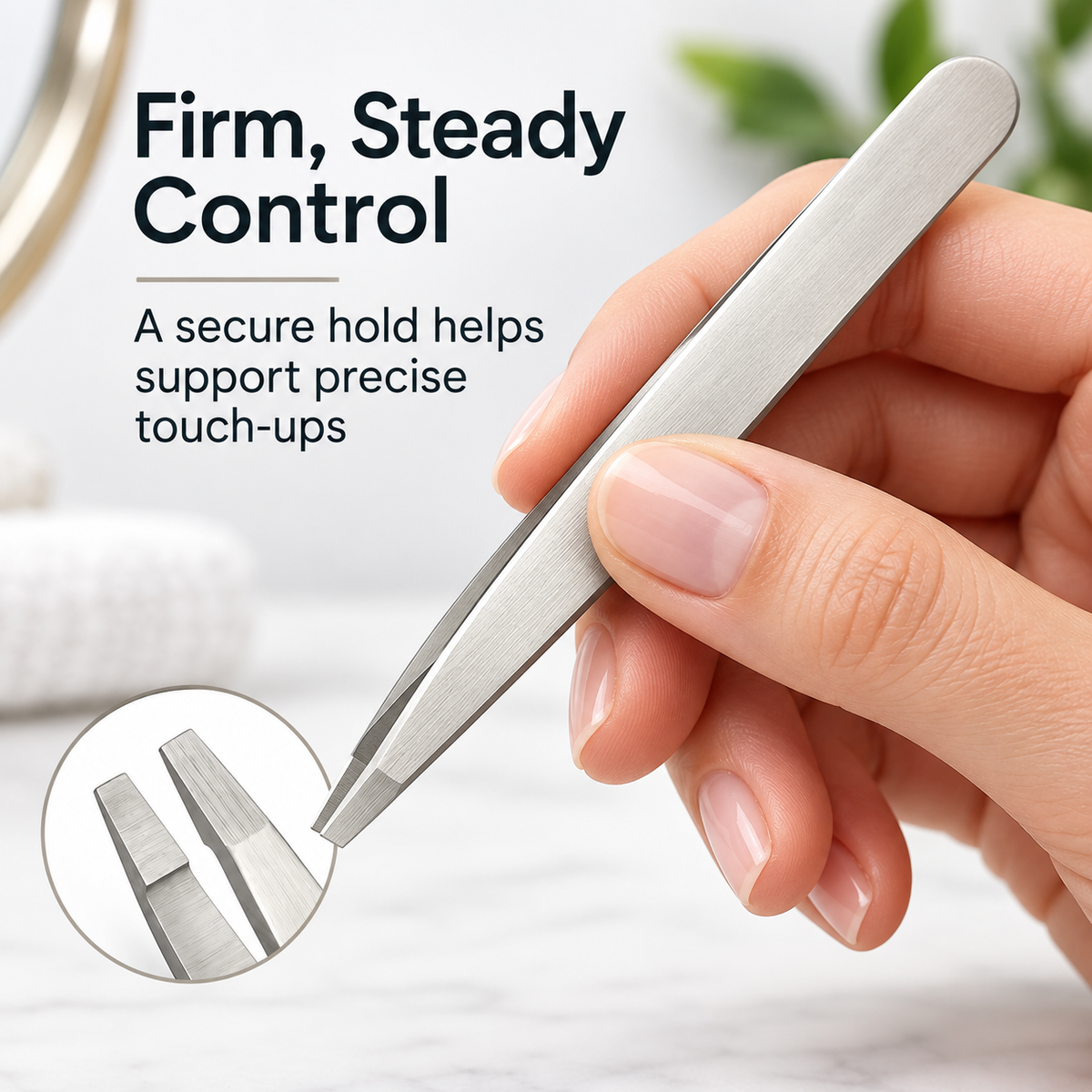 Straight Tip Tweezer – Stainless Steel Precision Brow Tweezer