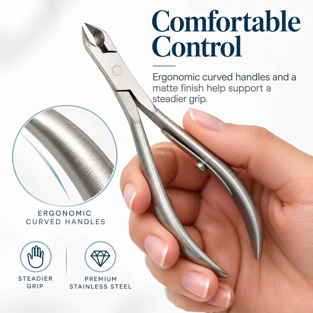 Bent Tip Cuticle Nipper – Angled Stainless Steel Manicure Tool
