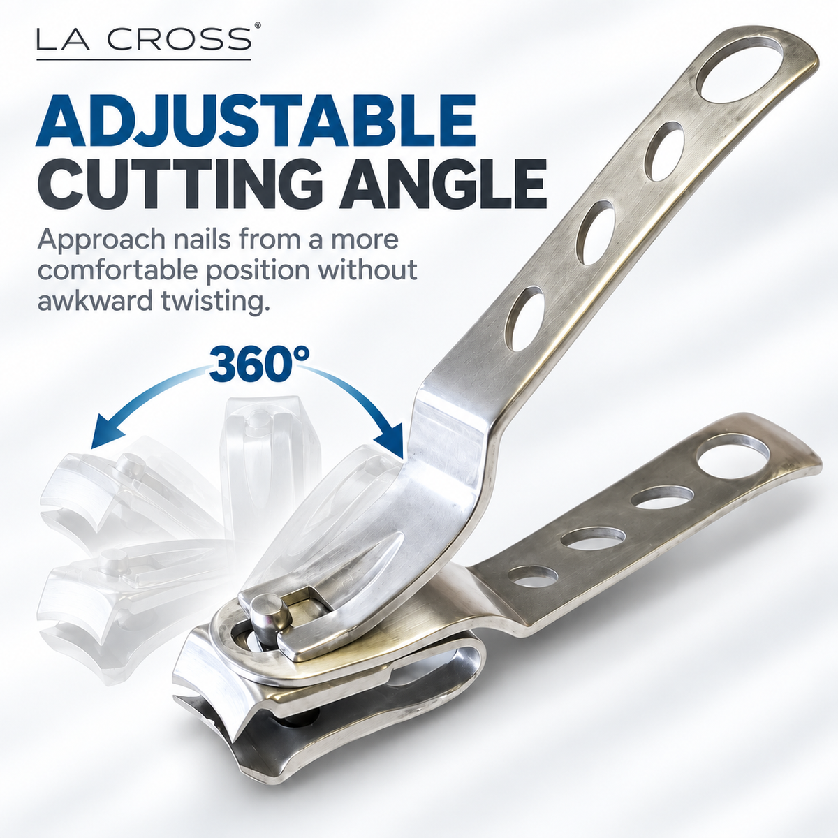 360° Rotating Nail Clipper – Stainless Steel Fingernail & Toenail Clipper