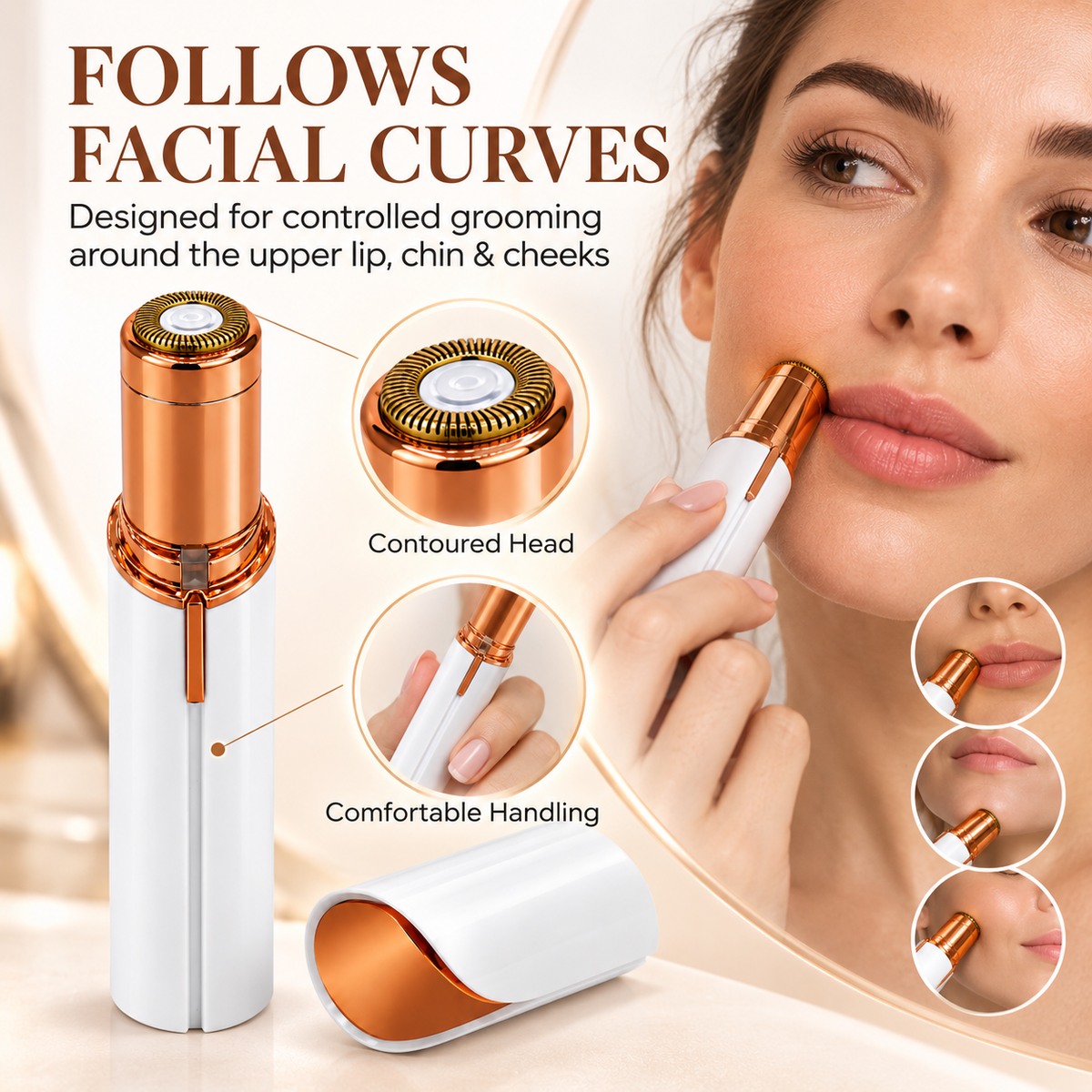 Facial Hair Remover for Women – Rechargeable LED Tool for Peach Fuzz