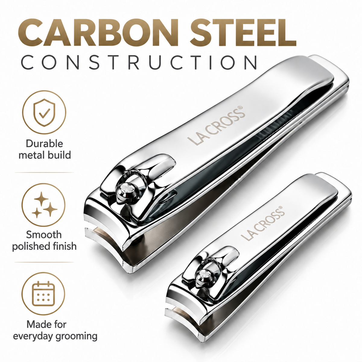 Fingernail & Toenail Clipper Set – 2-Piece Curved Carbon Steel