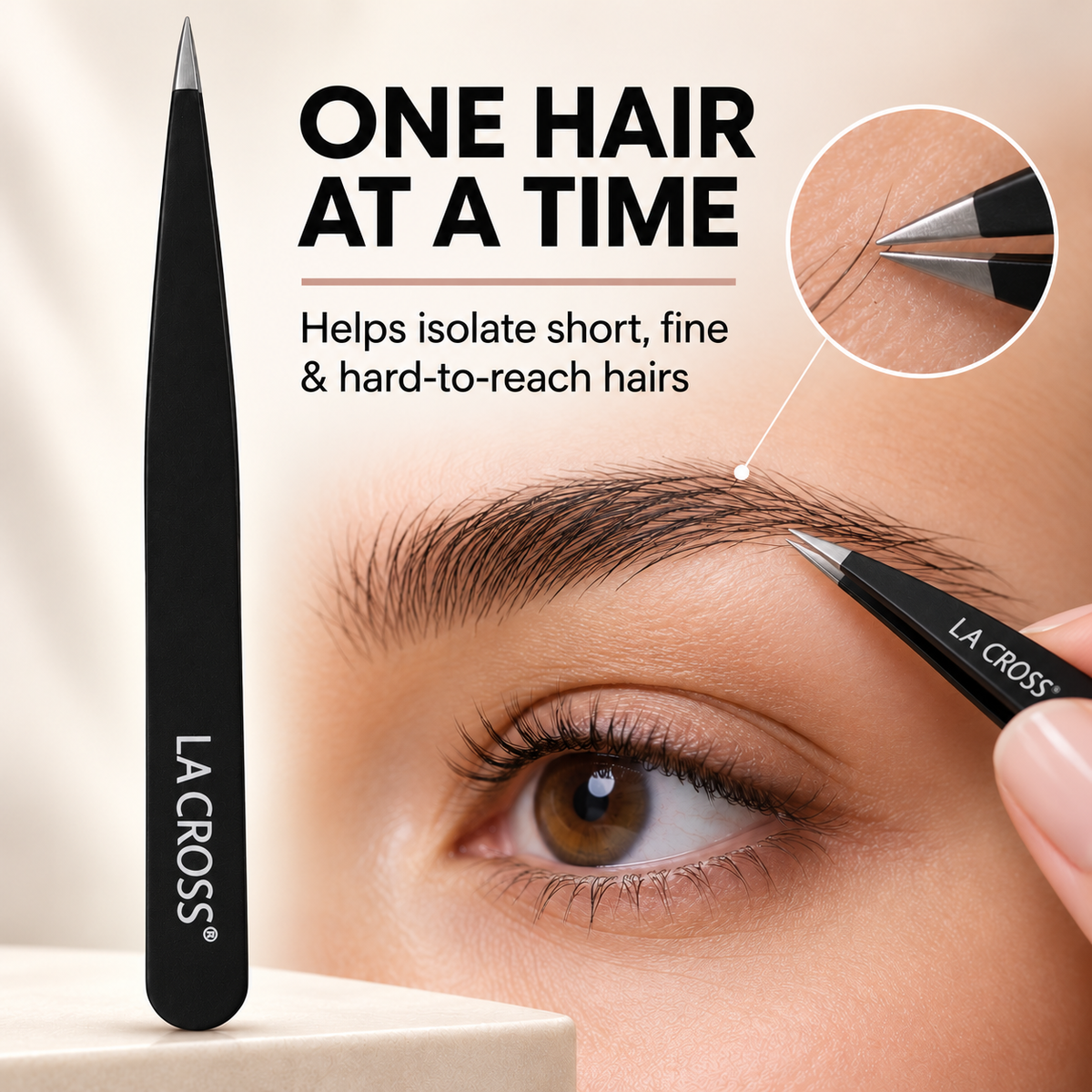 Expert Pointed Tip Tweezer – Stainless Steel Eyebrow & Facial Hair Tweezer