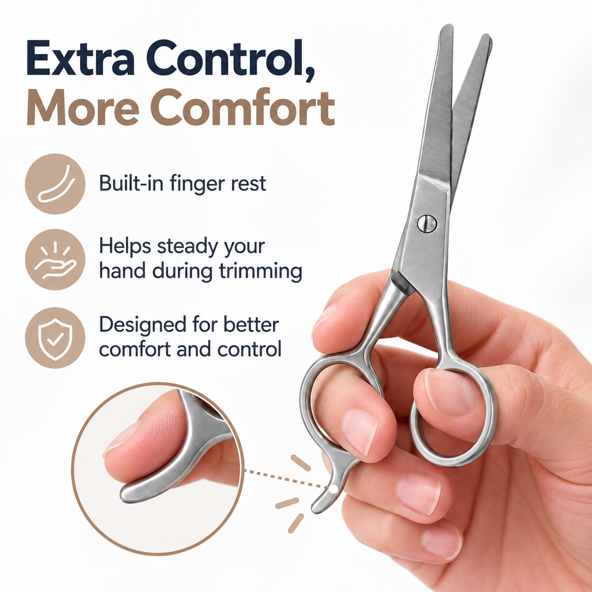 BabySafe Hair Scissors – Rounded Safety Tips, Stainless Steel