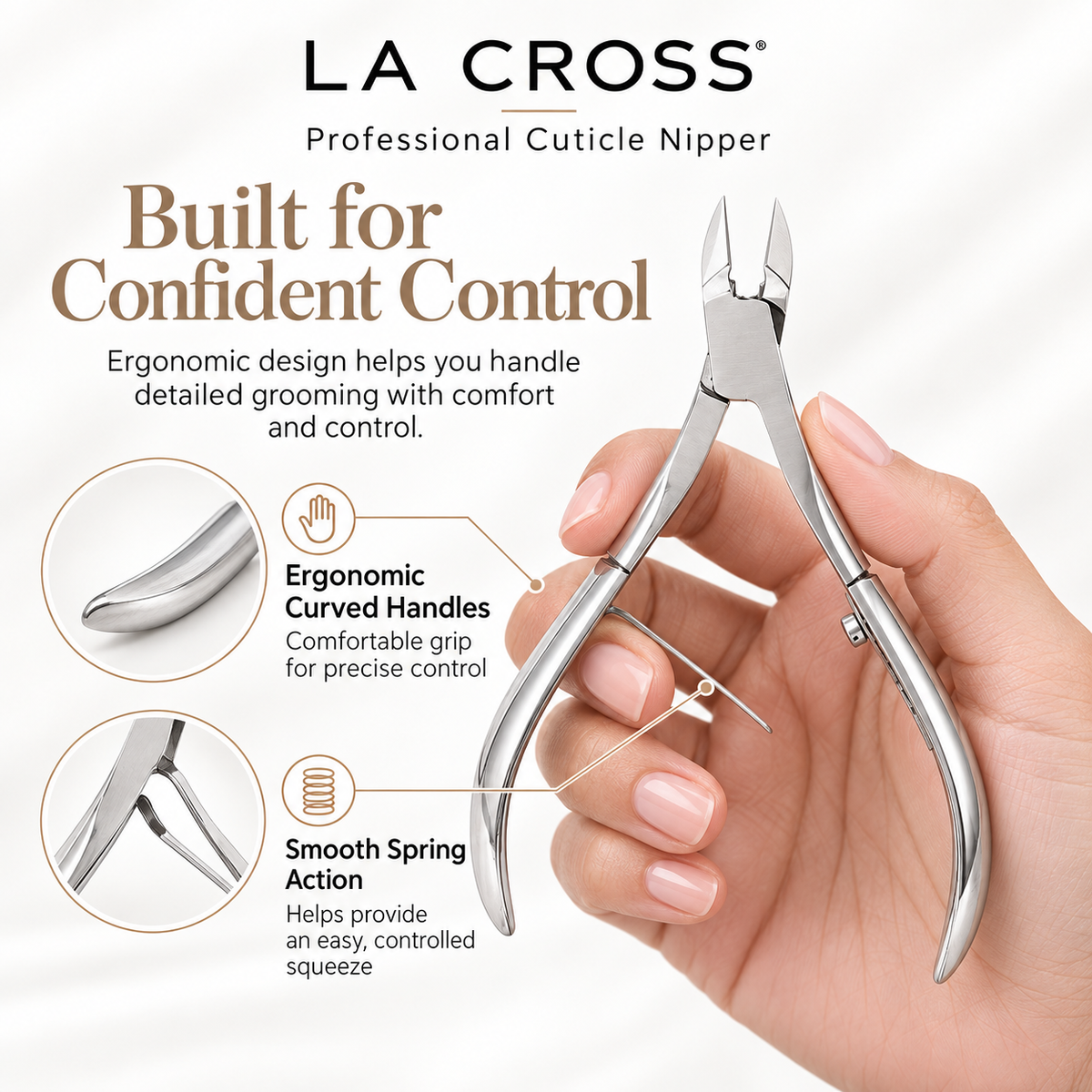 Professional Cuticle Nipper – Stainless Steel Diamond-Ground Blades
