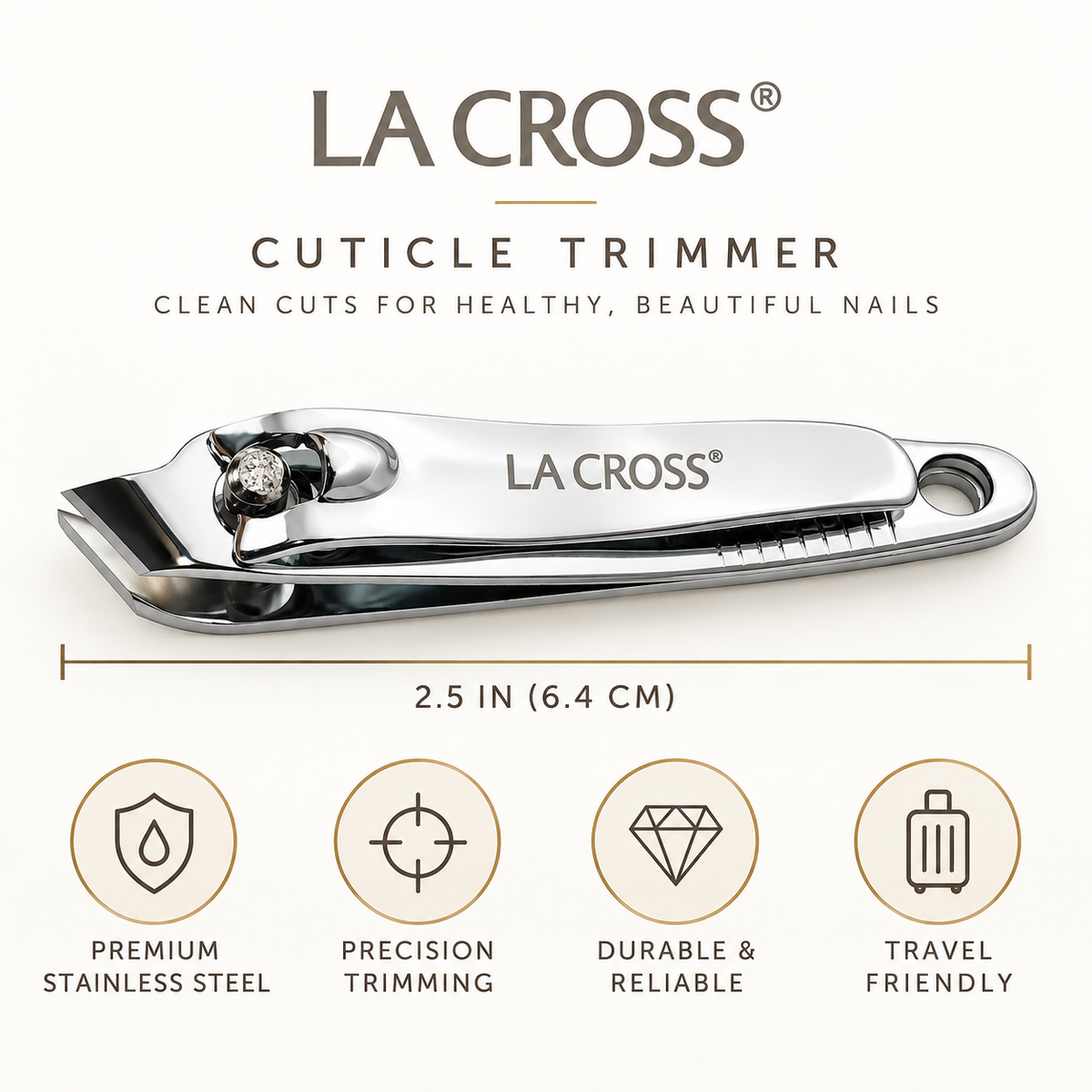 Angled Cuticle Trimmer – Carbon Steel Nail & Cuticle Grooming Tool