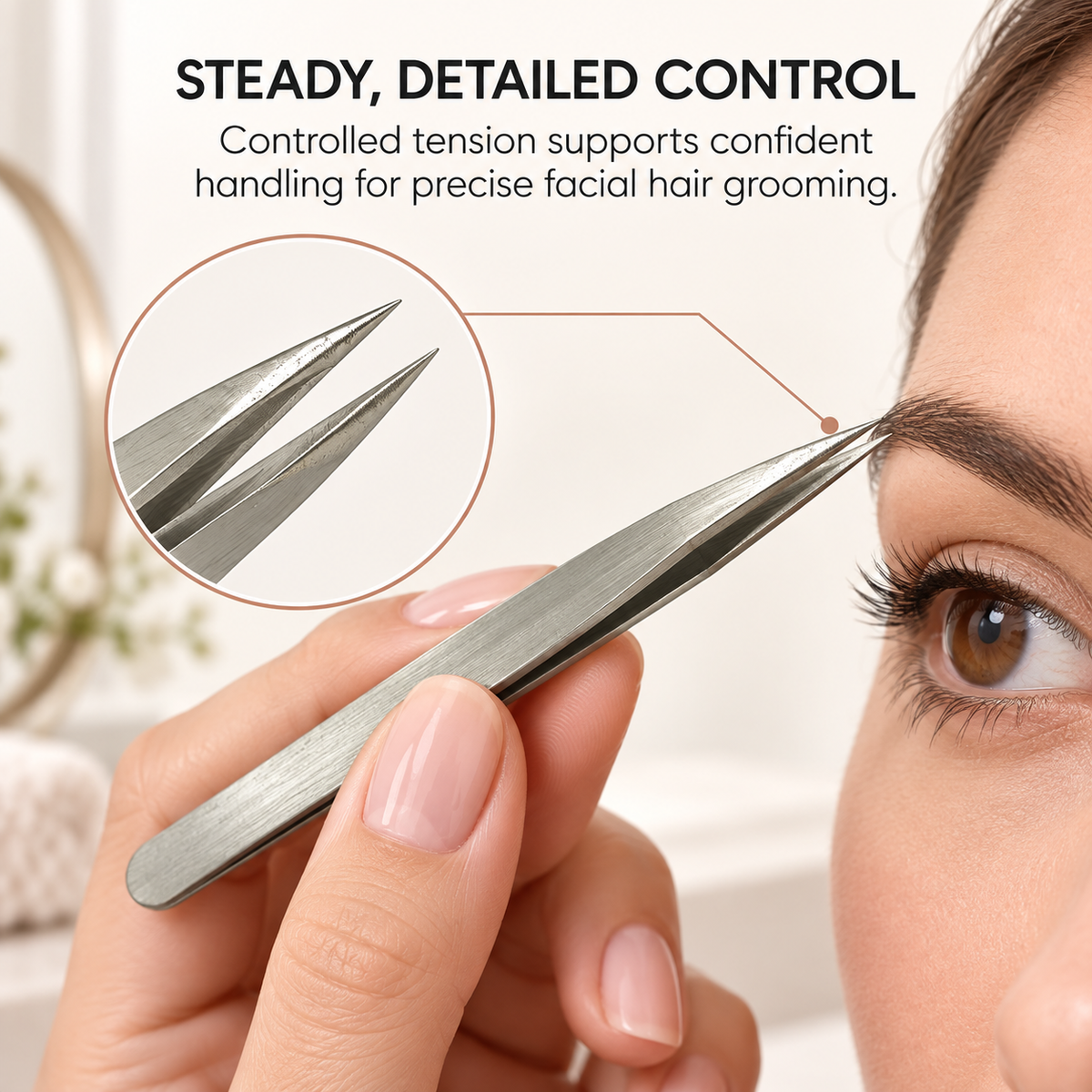 Expert Pointed-Tip Tweezer (Silver) – Precision Stainless Steel Facial Hair Grooming Tool