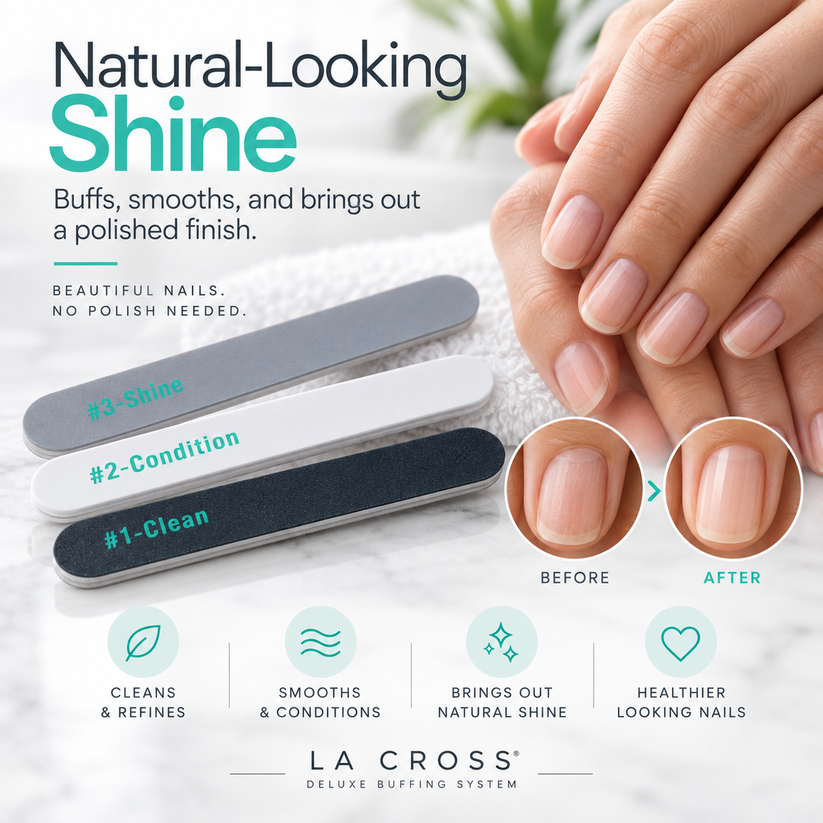 Deluxe Nail Buffing System – 3-Step Clean, Condition & Shine Buffer Set
