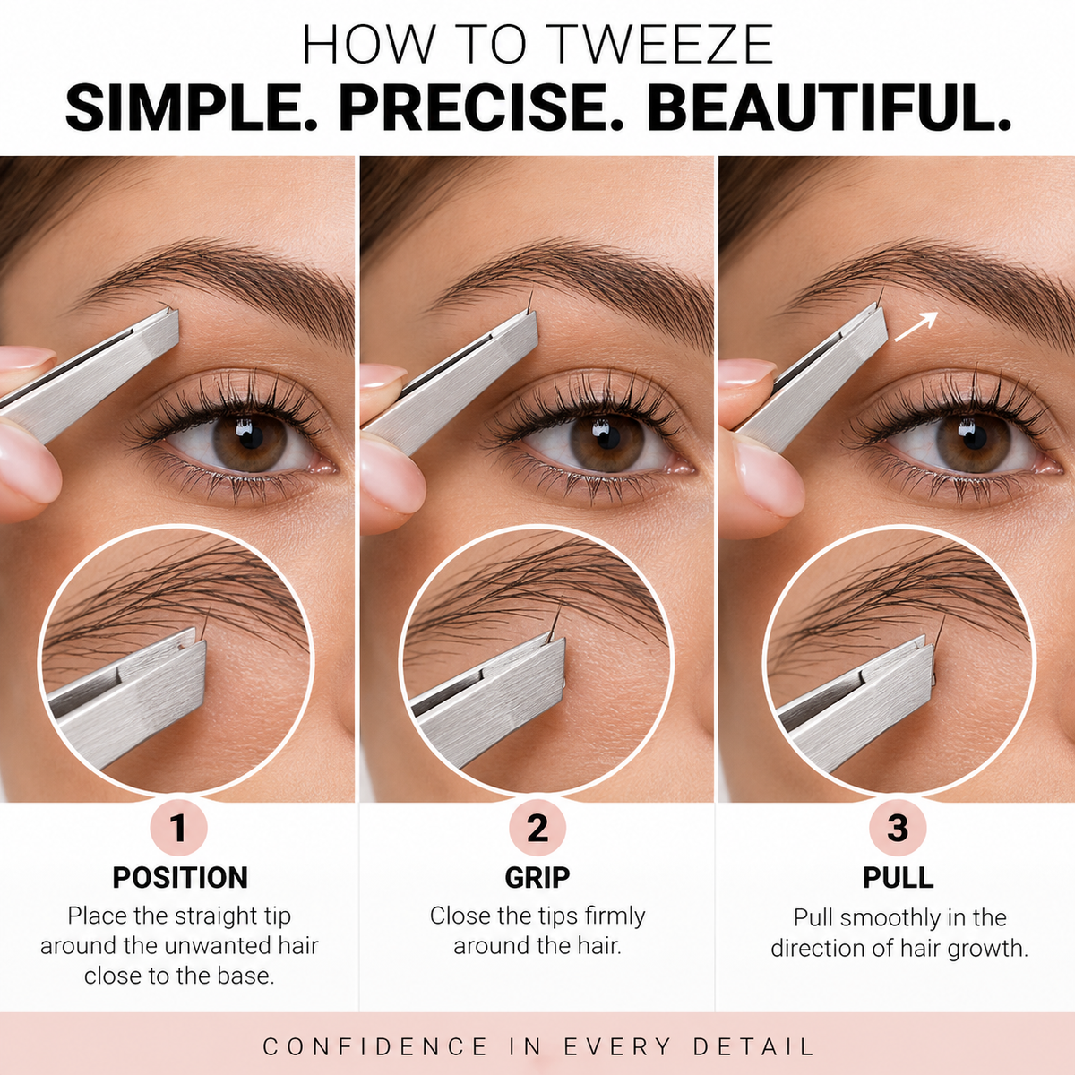 Dual-Ended Tweezer – Slant & Straight Tip Stainless Steel