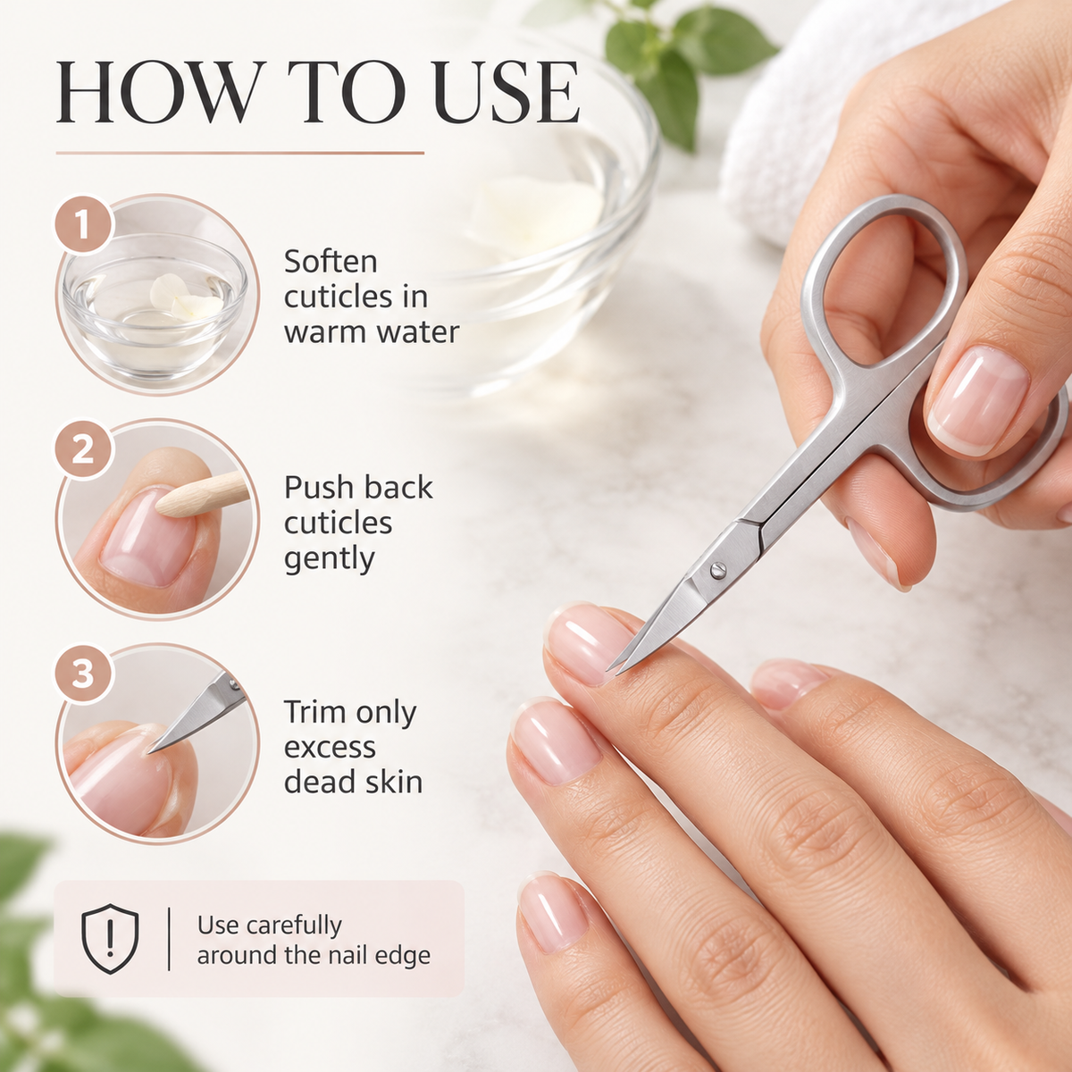 Professional Cuticle Scissors – Curved Stainless Steel Blades