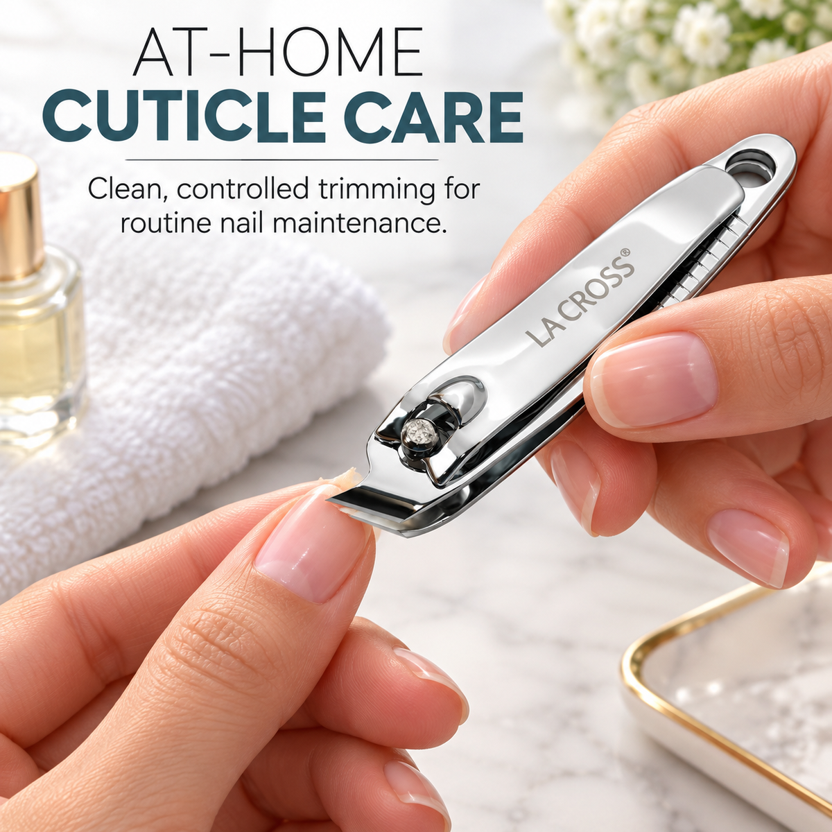 Angled Cuticle Trimmer – Carbon Steel Nail & Cuticle Grooming Tool
