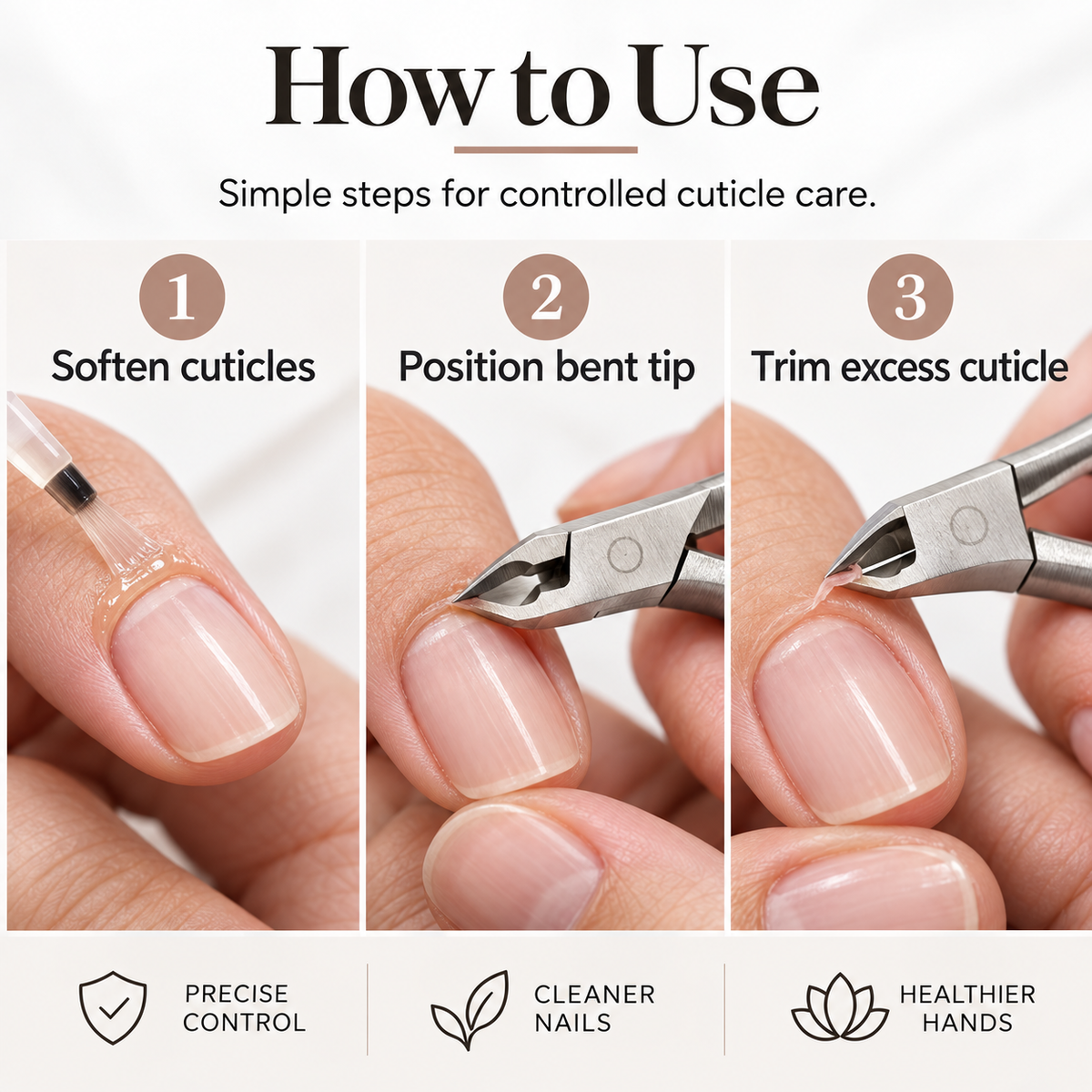Bent Tip Cuticle Nipper – Angled Stainless Steel Manicure Tool