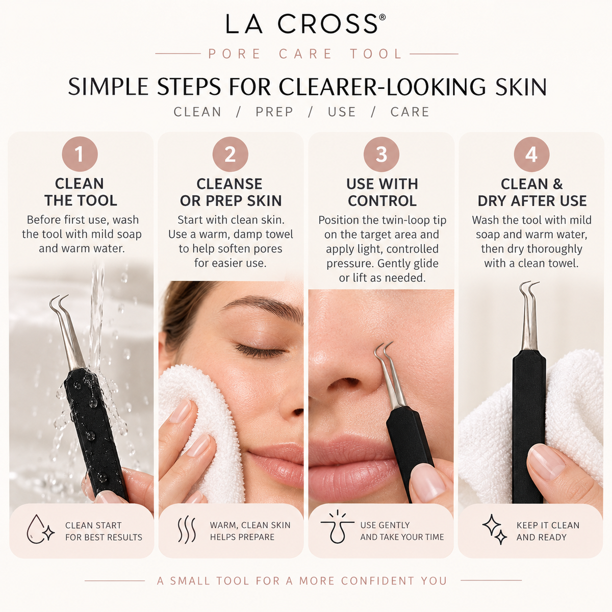 Blackhead Remover Tool – Dual-End Stainless Steel Pore Extractor