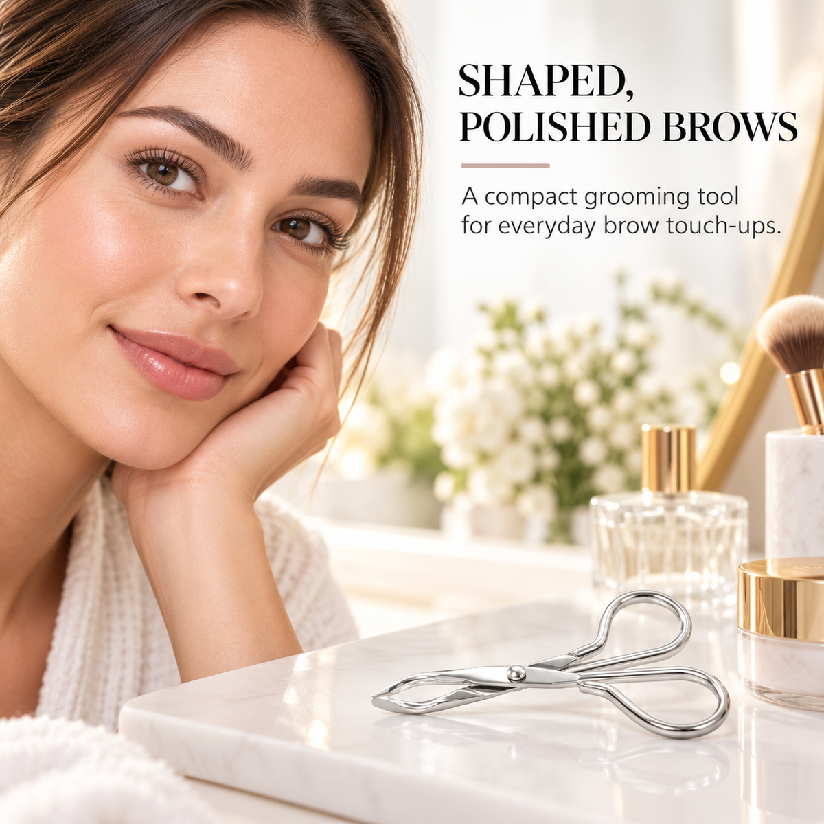 Scissor-Handle Tweezer – Slant Tip Stainless Steel Brow Tweezer