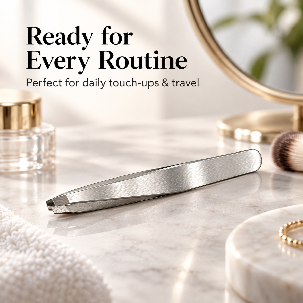 Expert Slant Tip Tweezer – Stainless Steel Precision Brow Tweezer