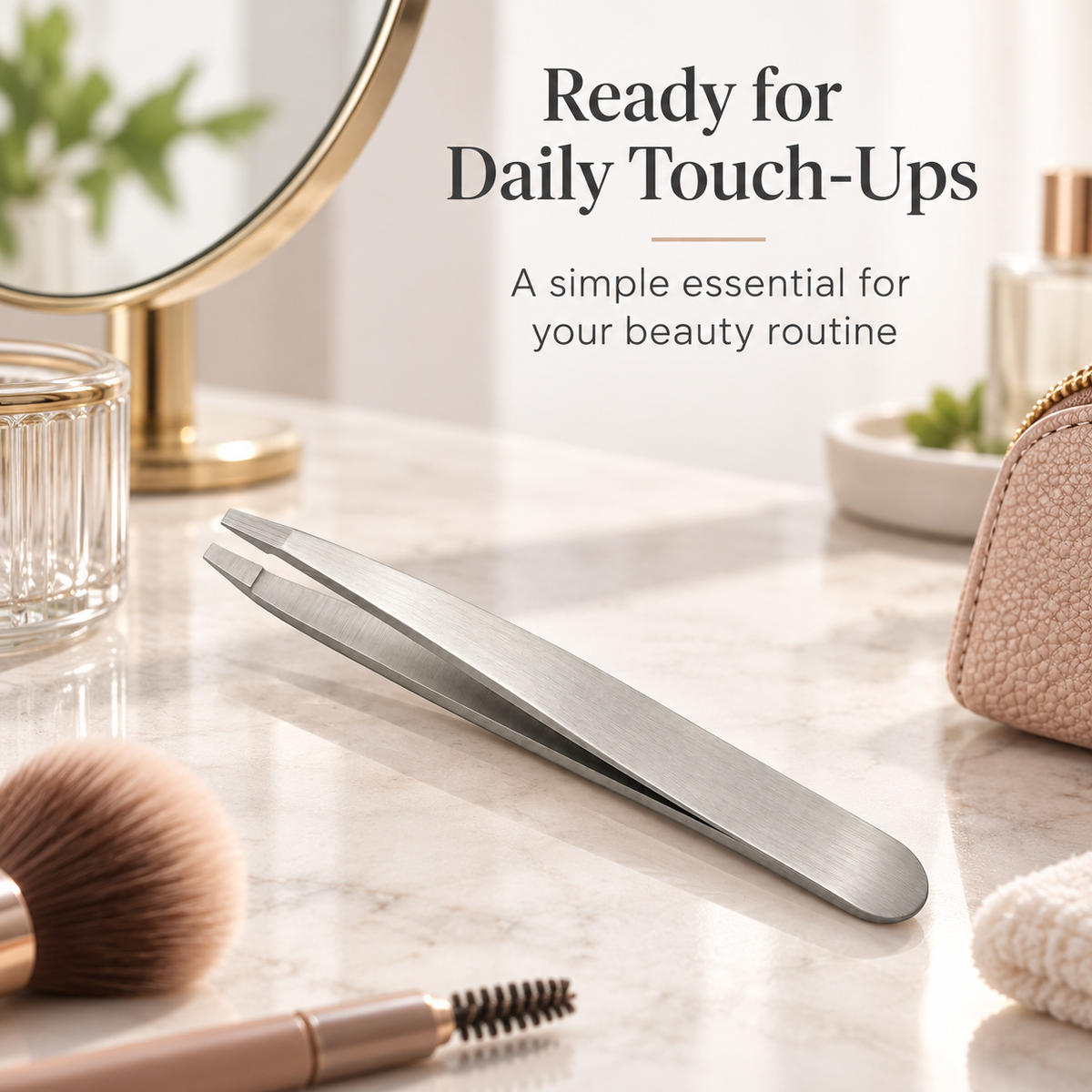 Straight Tip Tweezer – Stainless Steel Precision Brow Tweezer