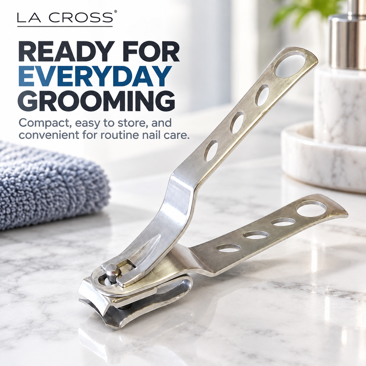360° Rotating Nail Clipper – Stainless Steel Fingernail & Toenail Clipper