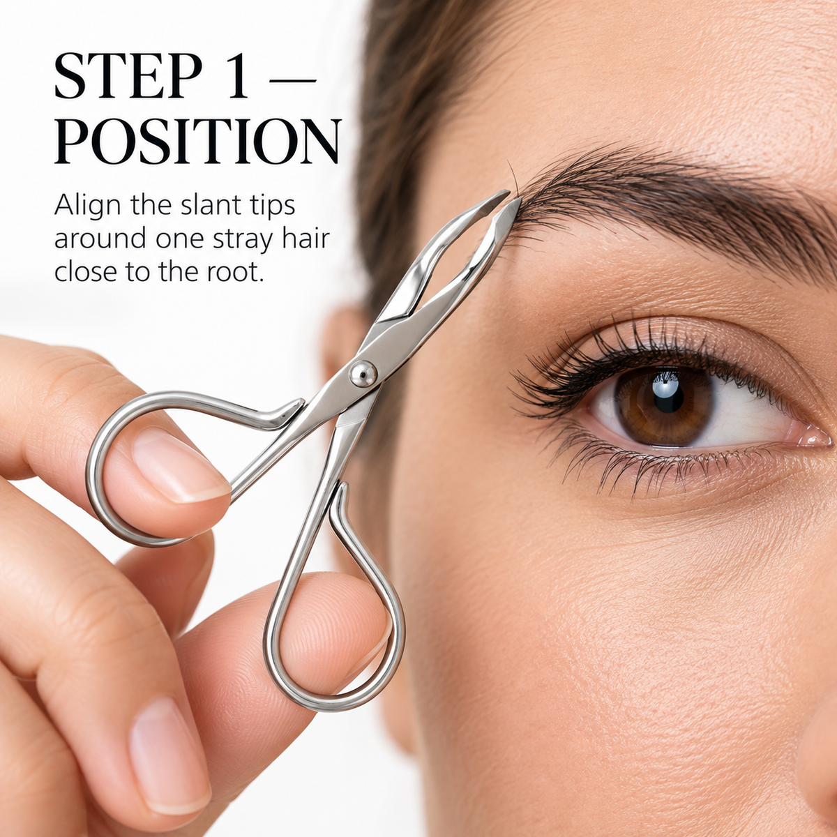 Scissor-Handle Tweezer – Slant Tip Stainless Steel Brow Tweezer