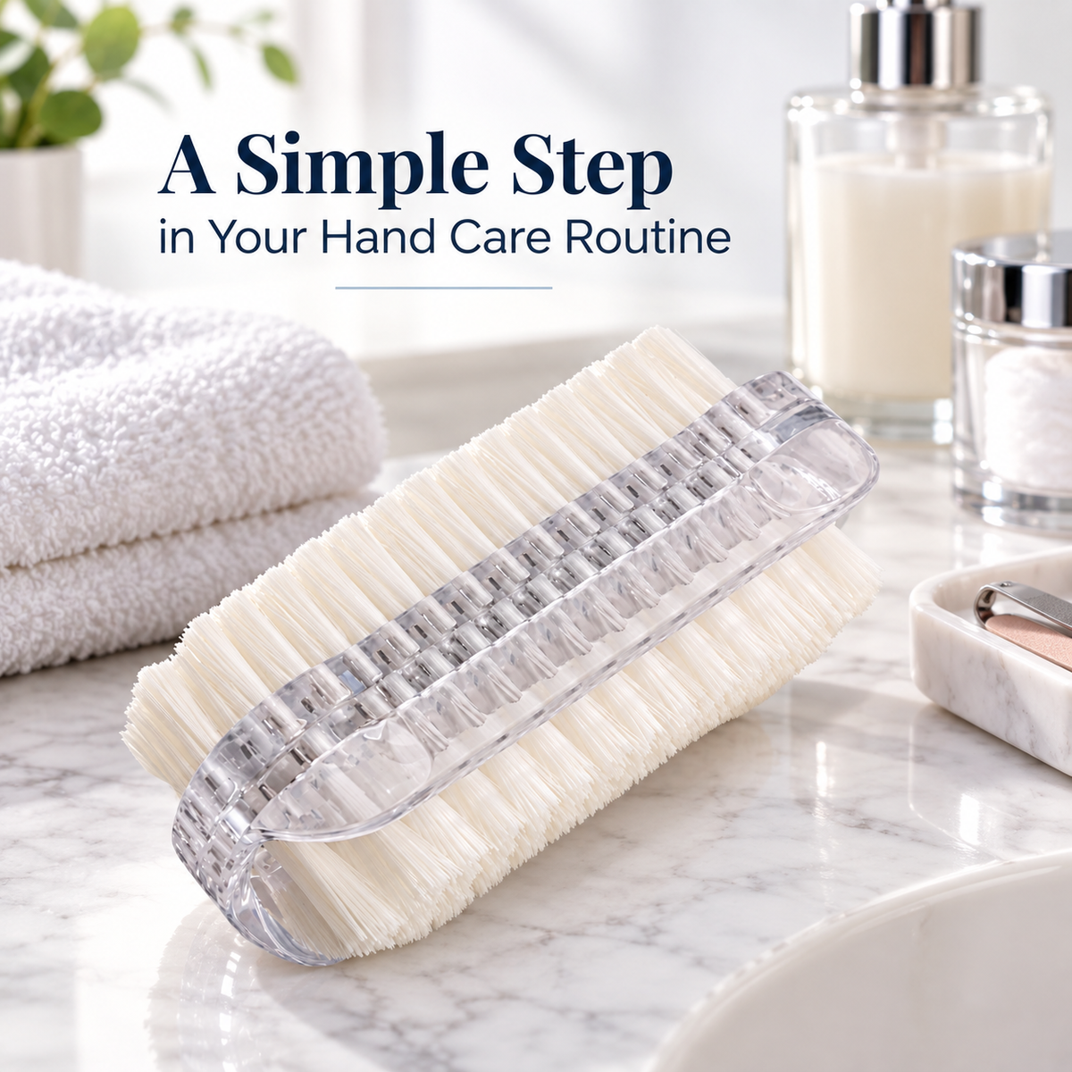 Double-Sided Nail Brush – Soft & Firm Bristles for Nail Cleaning