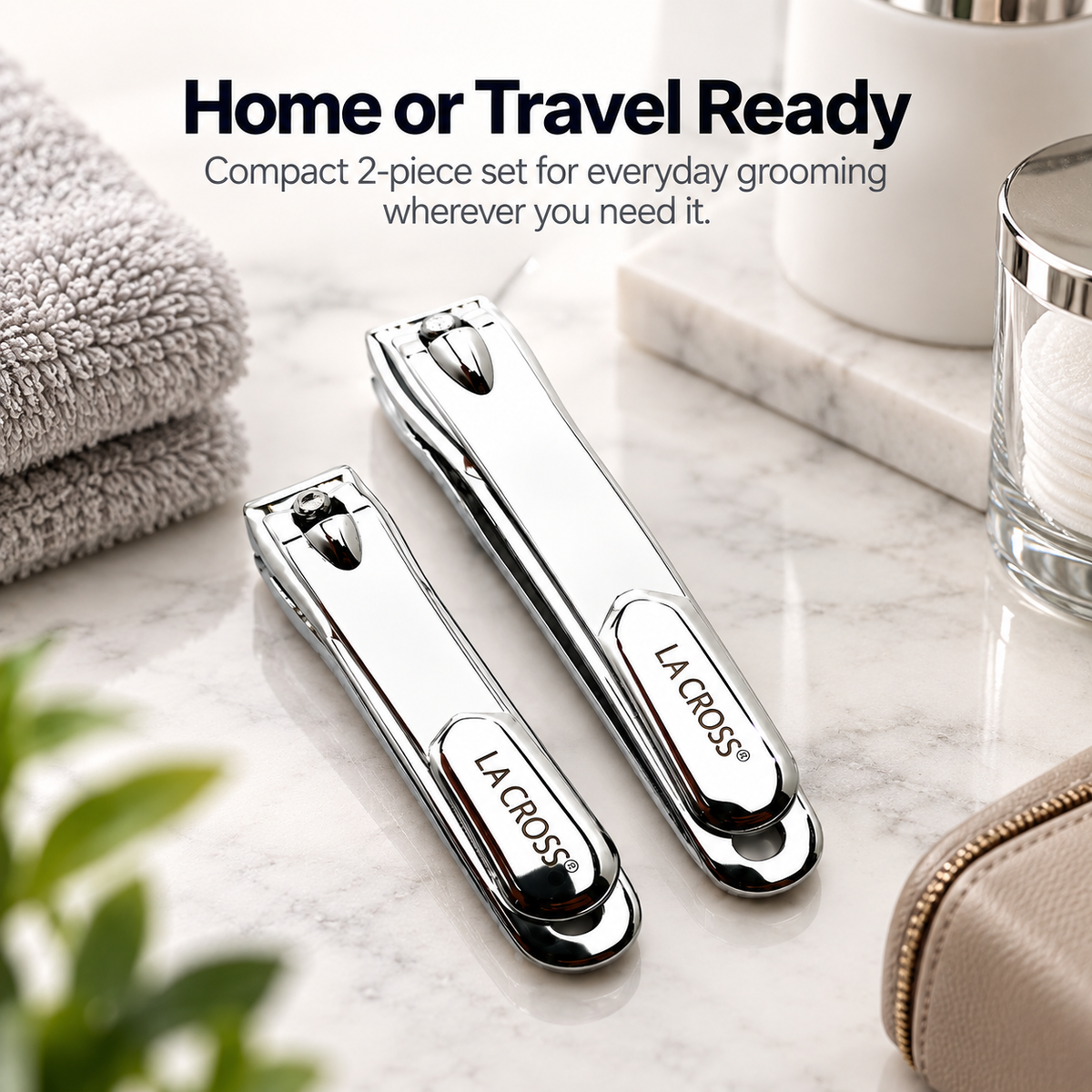 Nail Clipper Set with Catchers – Fingernail & Toenail Clippers, 2 Piece