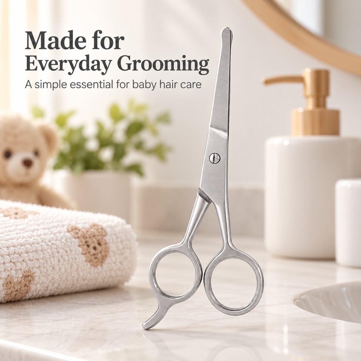BabySafe Hair Scissors – Rounded Safety Tips, Stainless Steel
