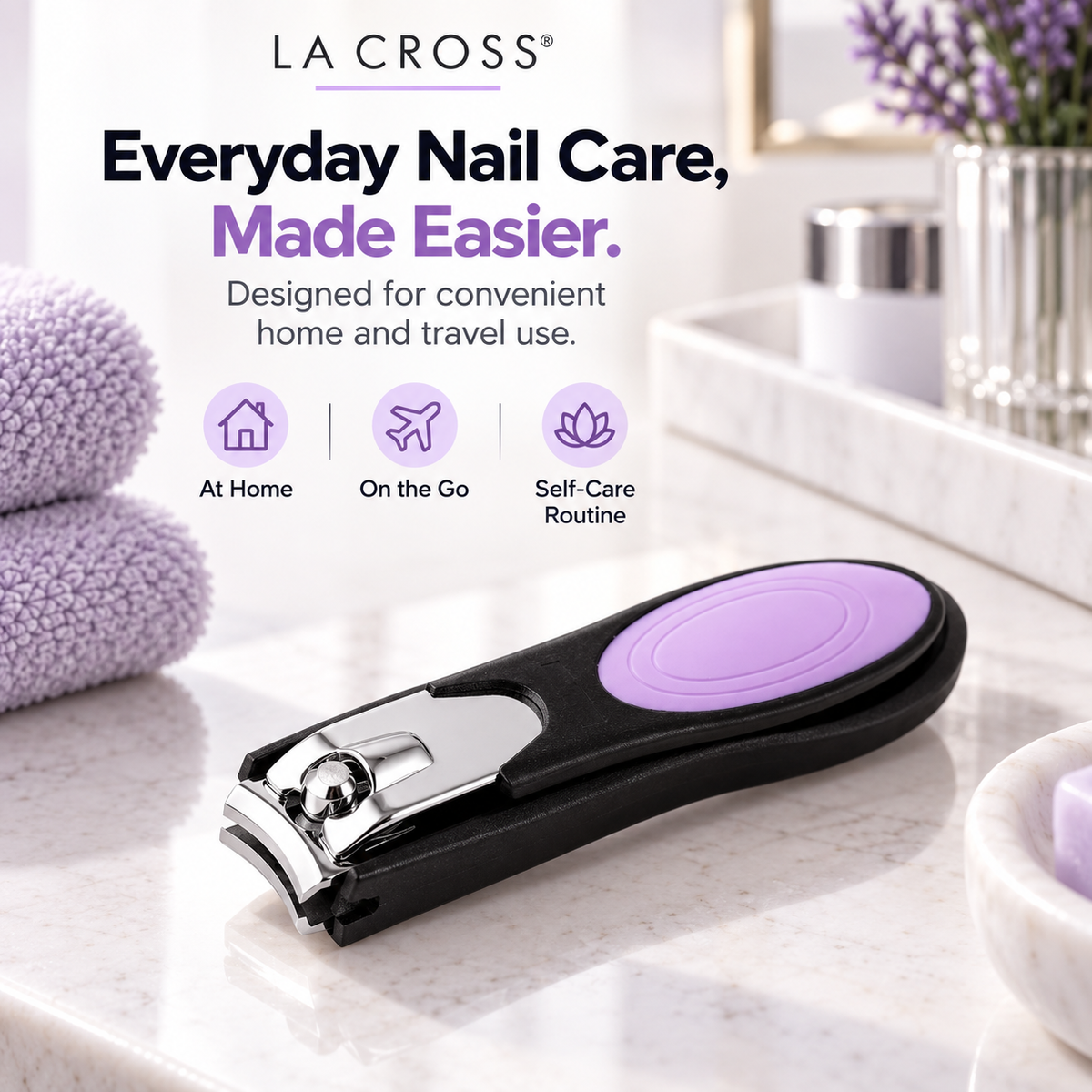 Toenail Clipper with Catcher – Comfort Grip, Curved Stainless Steel Blades