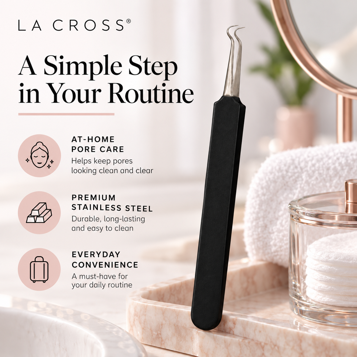 Blackhead Remover Tool – Dual-End Stainless Steel Pore Extractor