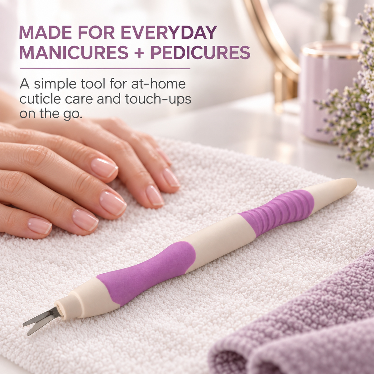 Dual-End Cuticle Remover & Pusher – Comfort Grip Surgical Stainless Steel