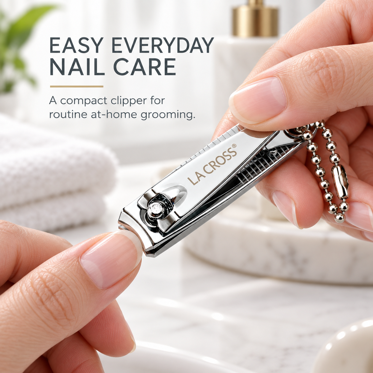 Fingernail Clipper with Nail File & Chain – Carbon Steel Nail Cutter