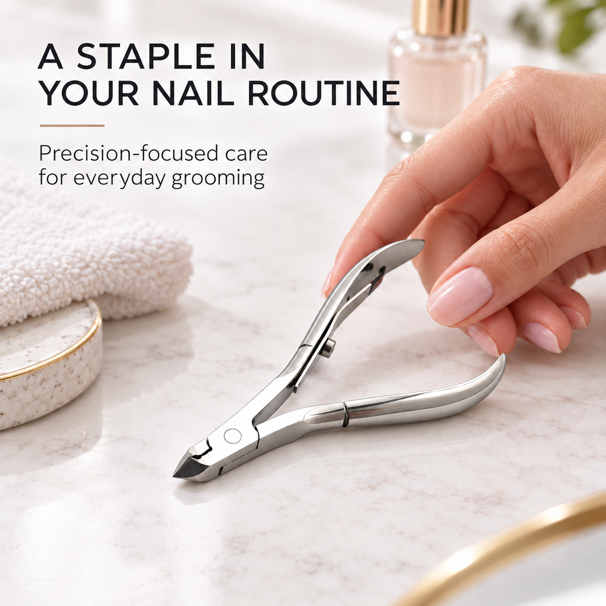 Half Jaw Cuticle Nipper – Stainless Steel Diamond-Ground Edges