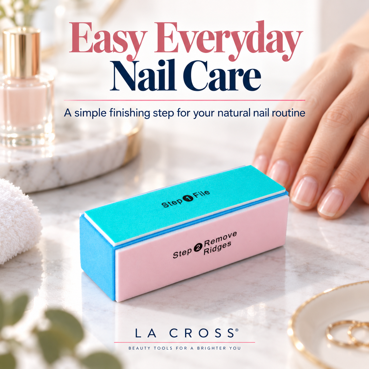 4-Way Nail Buffer Block – Shape, Smooth, Buff & Shine Natural Nails