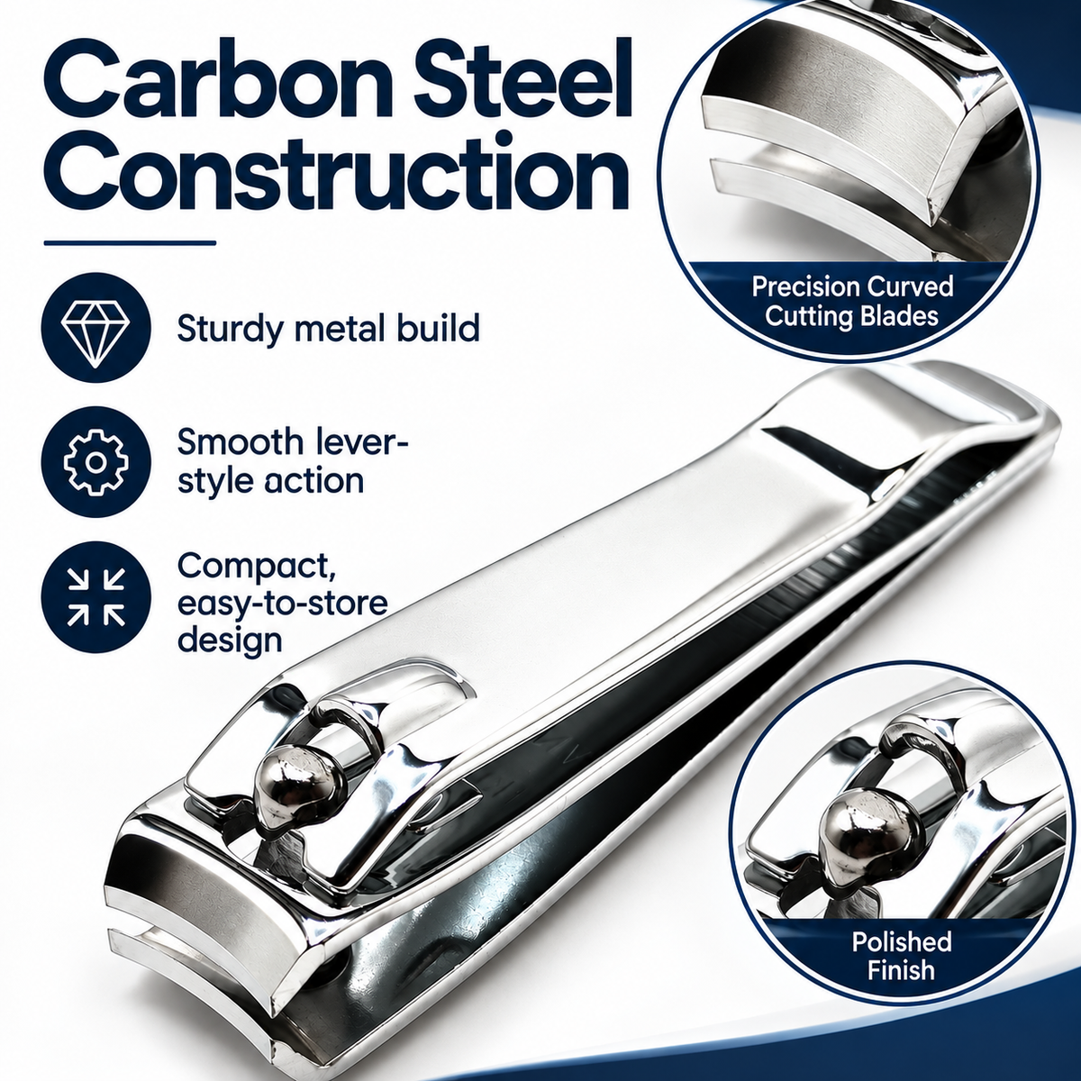 Toenail Clipper – Curved Blade Carbon Steel Nail Cutter