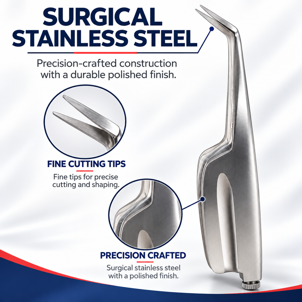 Micro Brow Scissors – Precision Eyebrow Trimming, Surgical Stainless Steel