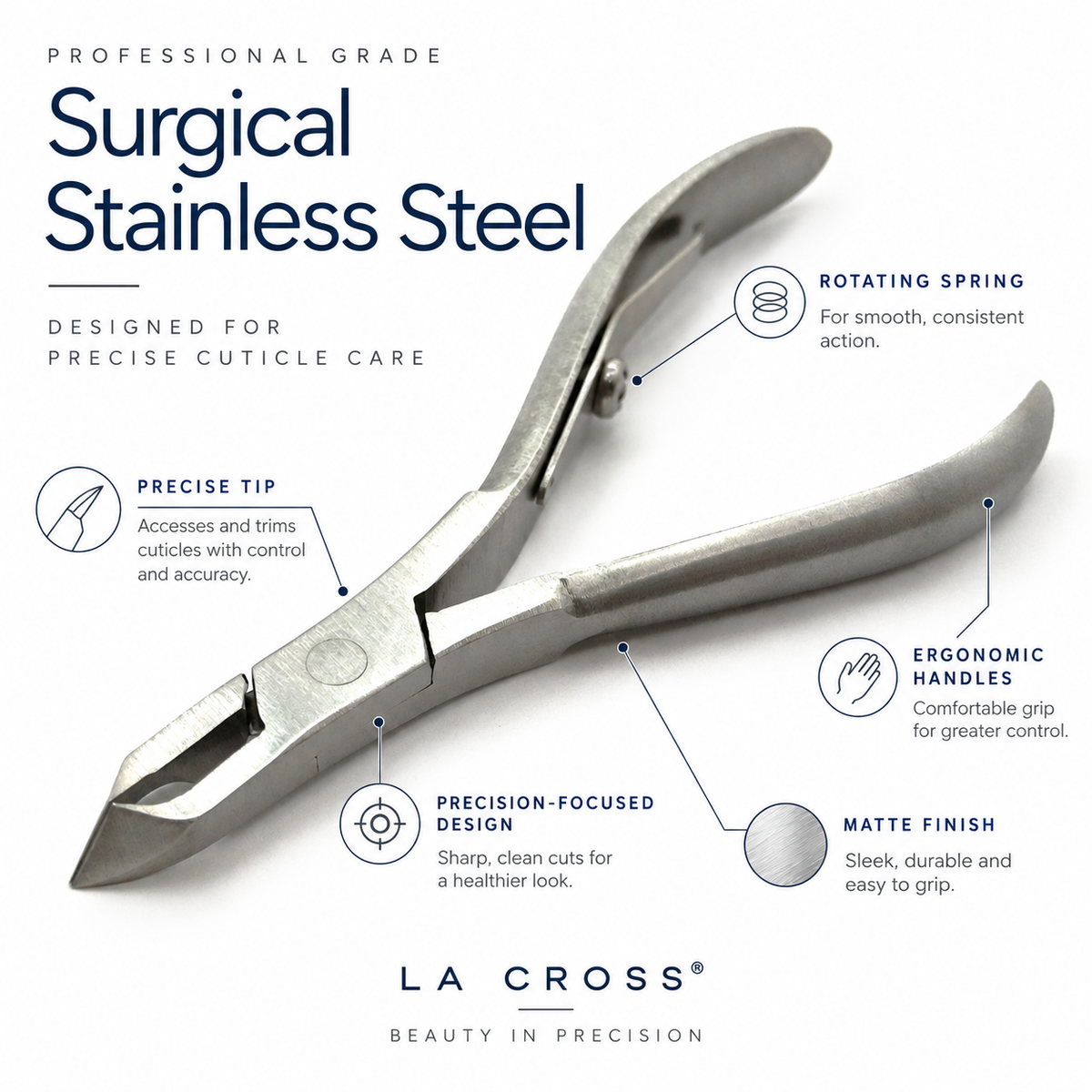 Bent Tip Cuticle Nipper – Angled Stainless Steel Manicure Tool