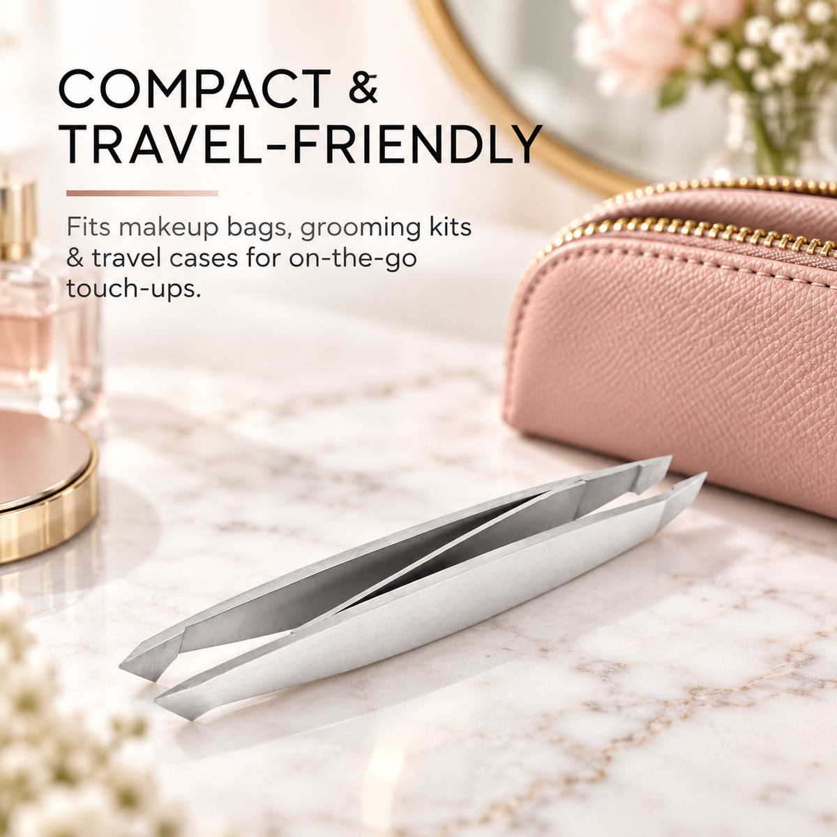 Dual-Ended Tweezer – Slant & Straight Tip Stainless Steel