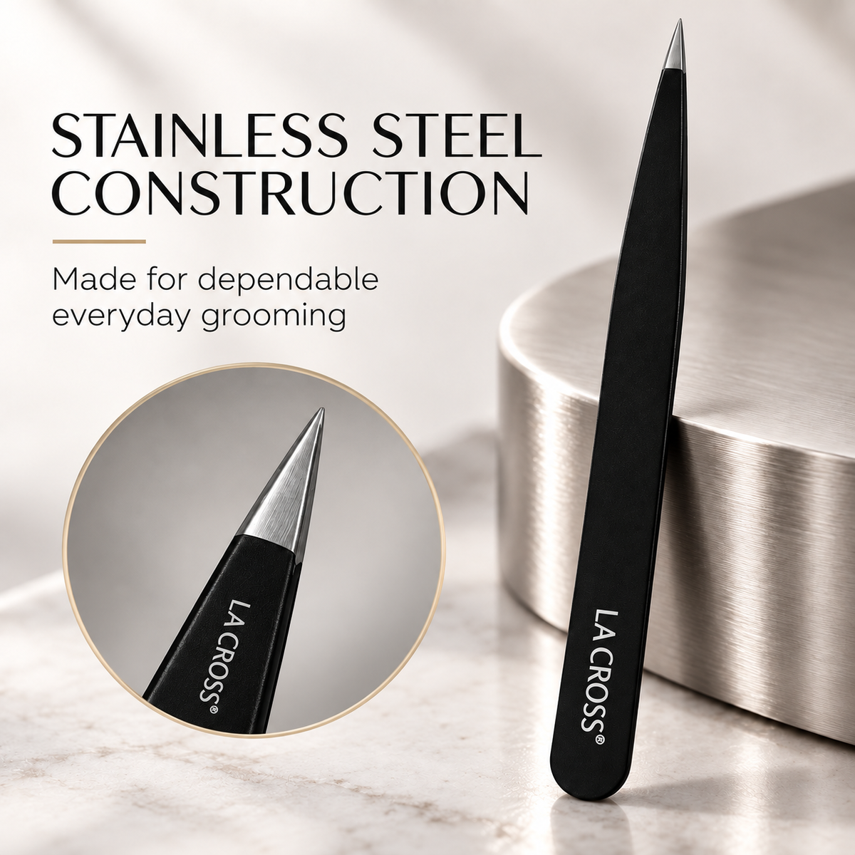Expert Pointed Tip Tweezer – Stainless Steel Eyebrow & Facial Hair Tweezer