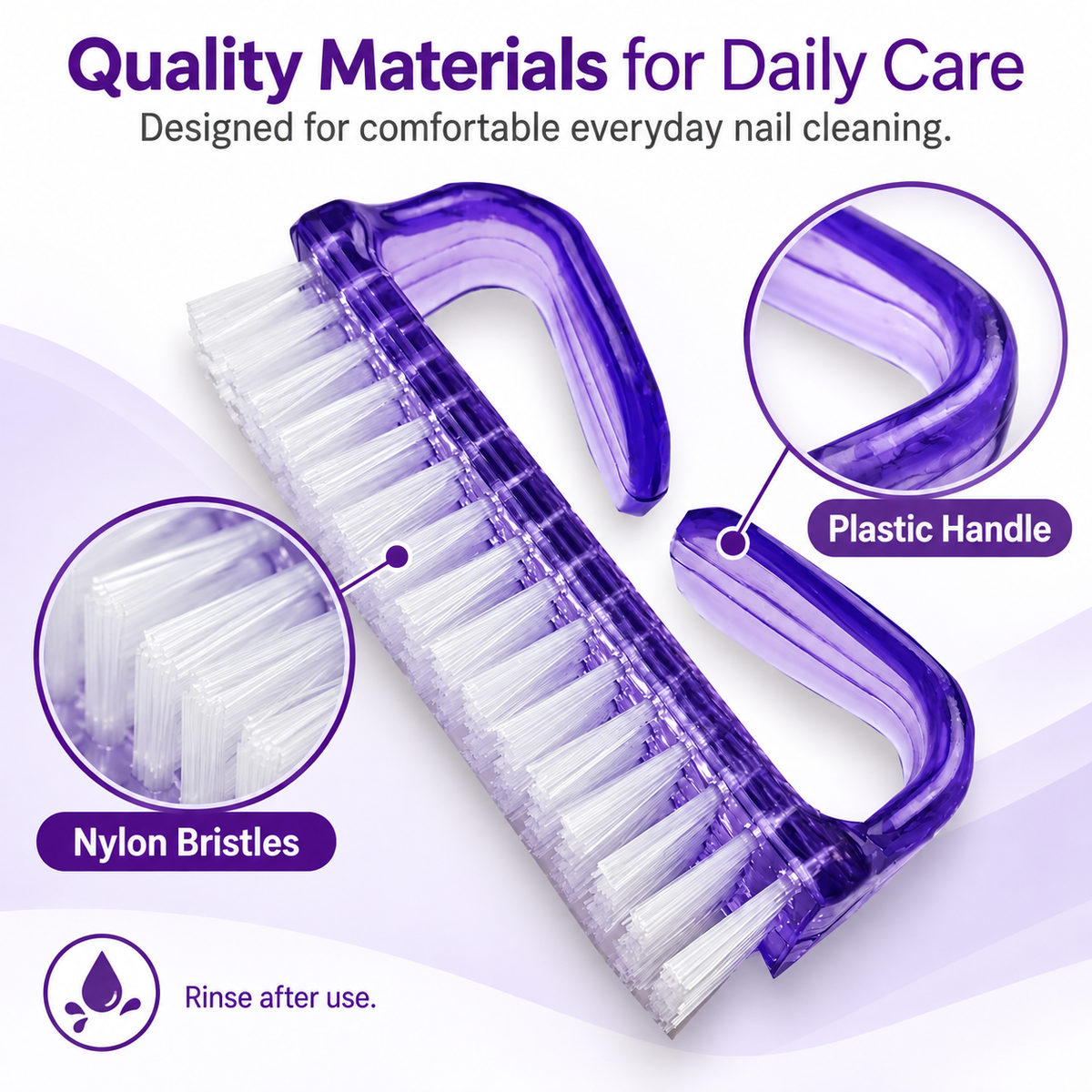 Nail Brush – Soft Nylon Bristles for Fingernail & Toenail Cleaning