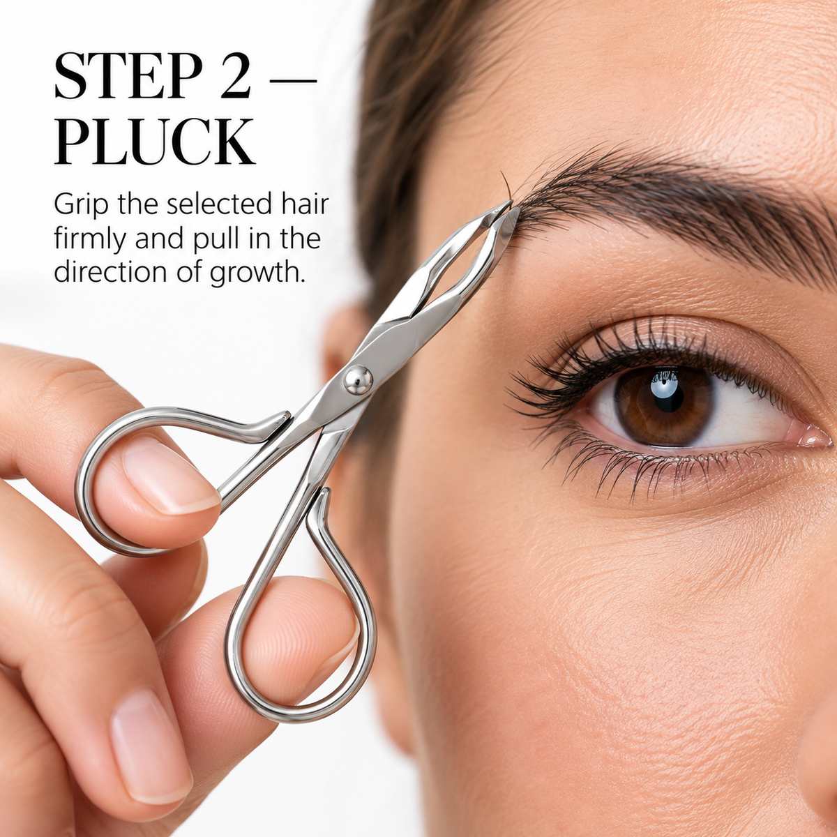 Scissor-Handle Tweezer – Slant Tip Stainless Steel Brow Tweezer