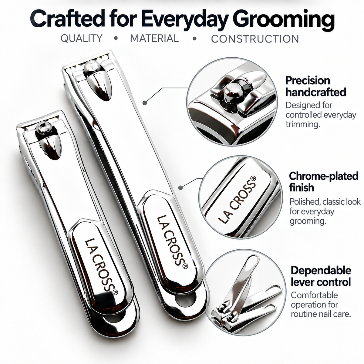 Nail Clipper Set with Catchers – Fingernail & Toenail Clippers, 2 Piece