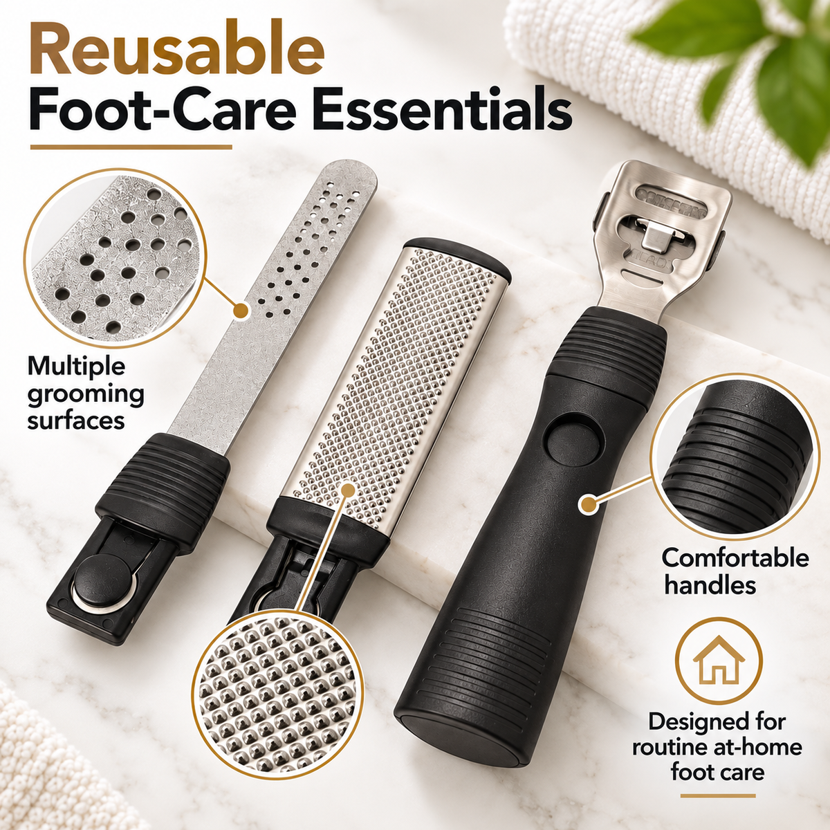 3-Piece Foot Care Kit – Callus Shaver, Foot Rasp & File