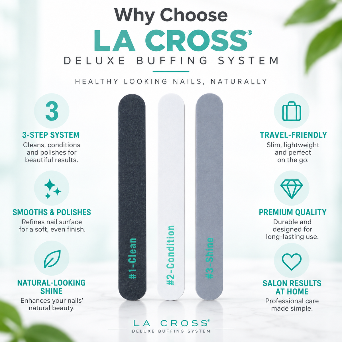 Deluxe Nail Buffing System – 3-Step Clean, Condition & Shine Buffer Set