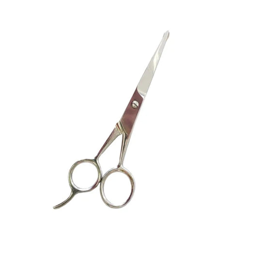 La Cross Babysafe Barber Scissors with rounded safety tips and finger rest, shown at an angle