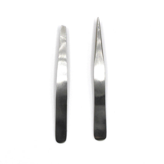LA cross Duo Pack – Expert Slant & Pointed Tip Tweezers (Silver)