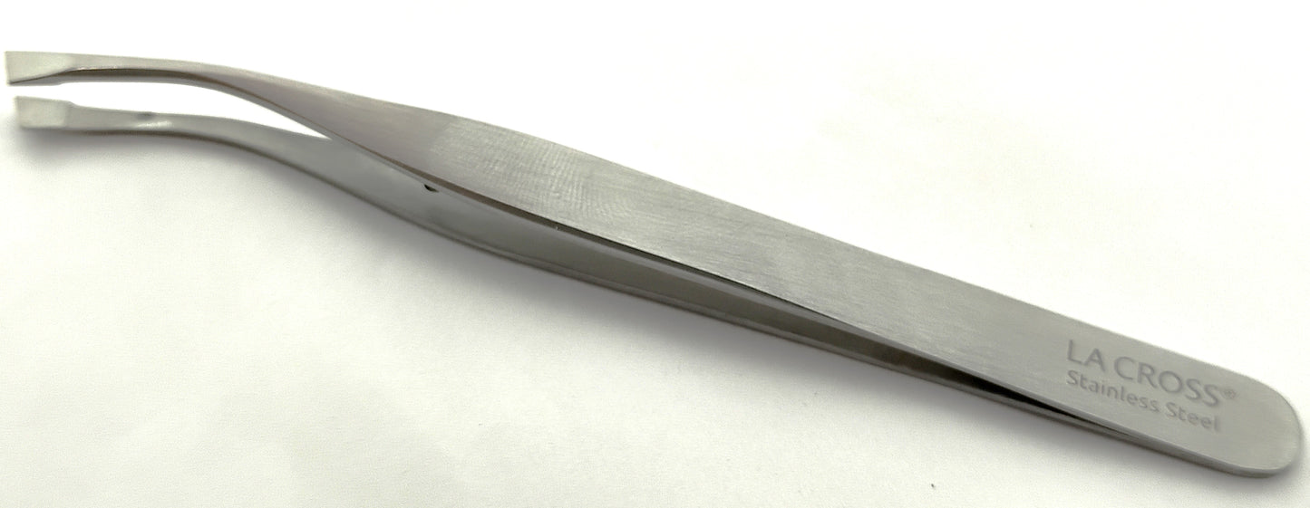 LA CROSS Angled Tip Precision Tweezer for Eyeglass Wearers