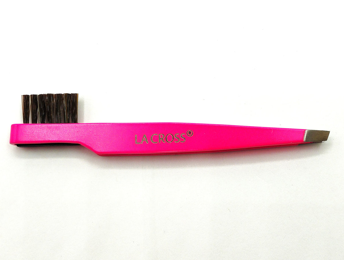 Eyebrow Slant Tip Tweezer with Brush – Surgical Stainless Steel