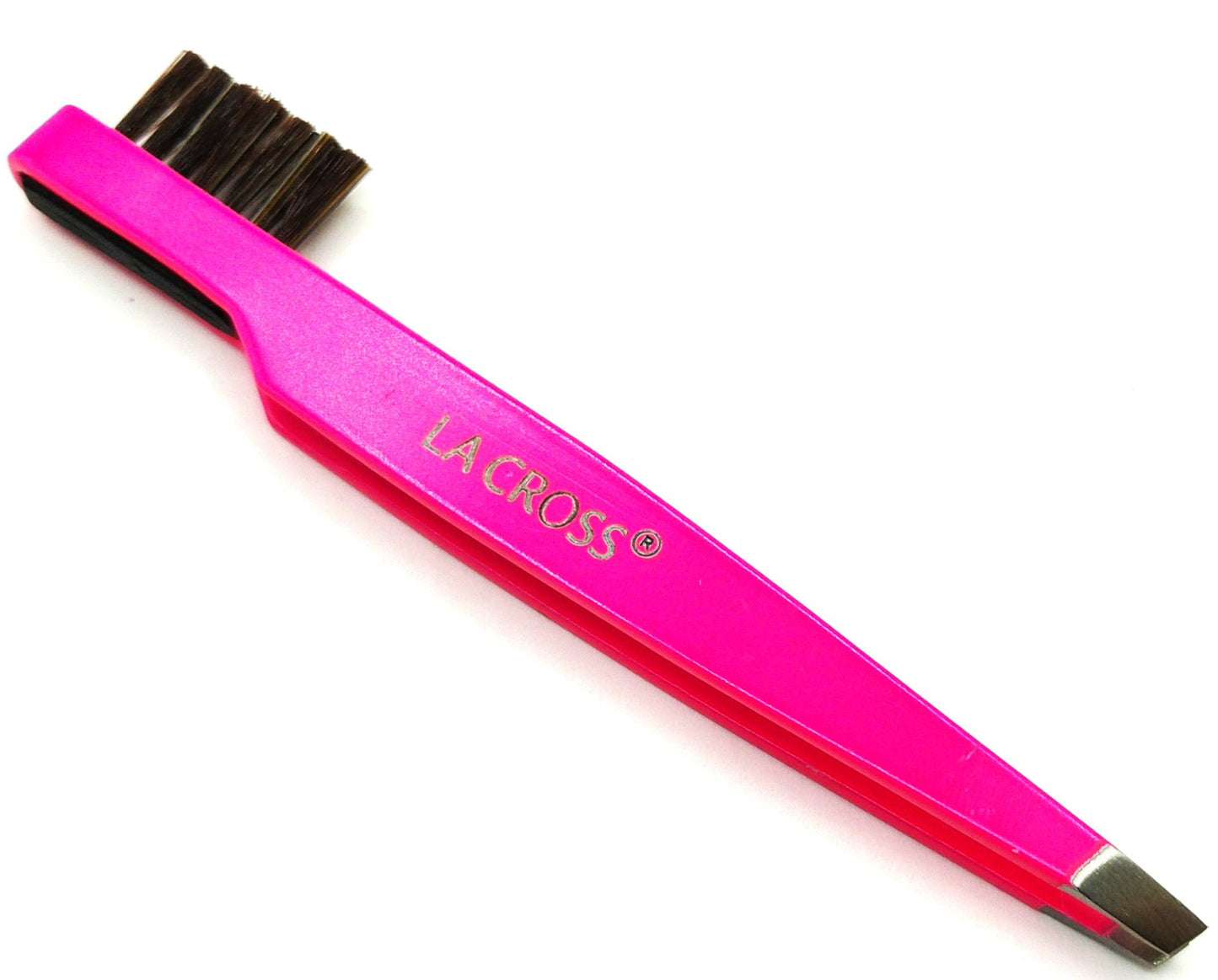 Eyebrow Slant Tip Tweezer with Brush – Surgical Stainless Steel