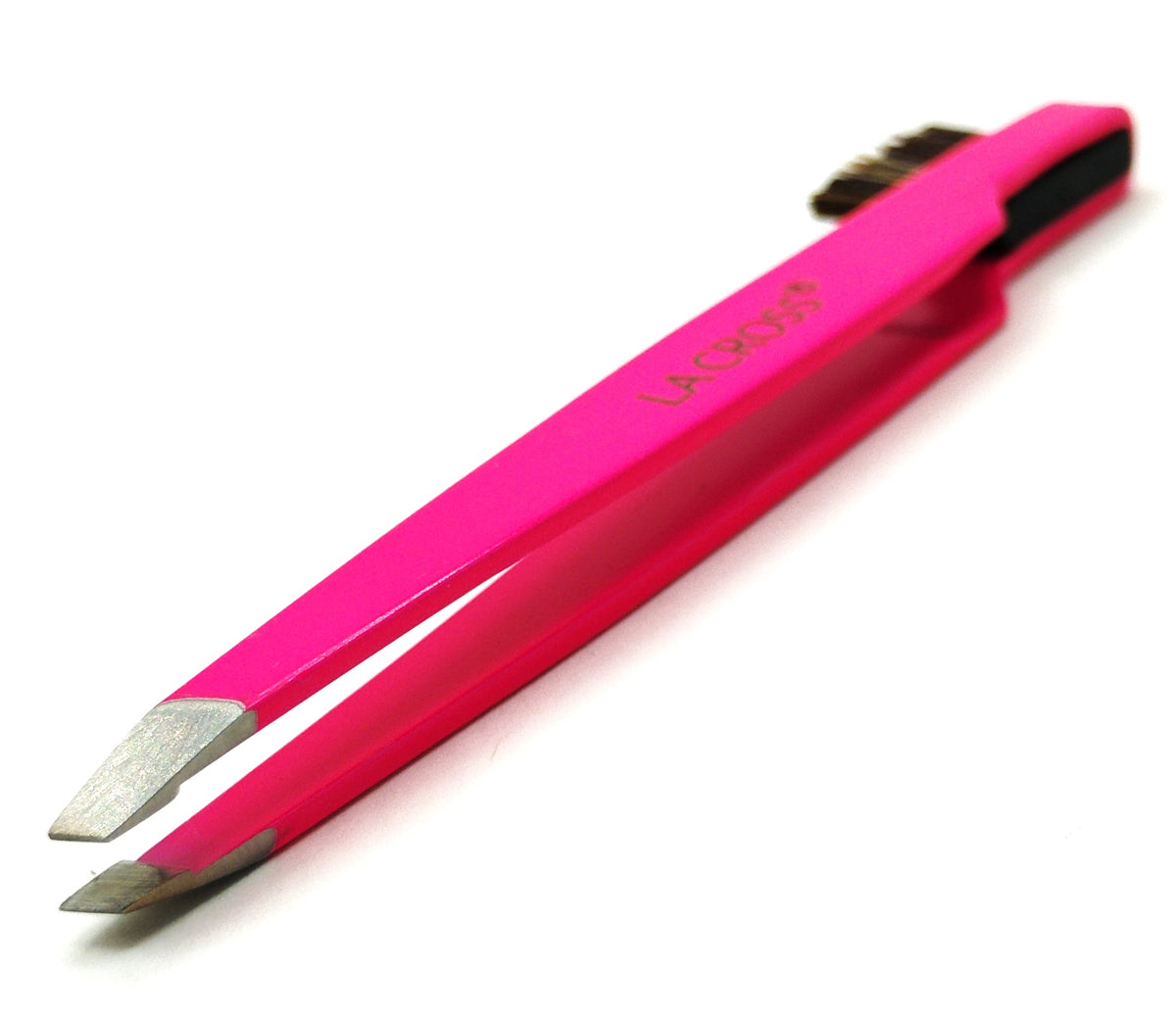Eyebrow Slant Tip Tweezer with Brush – Surgical Stainless Steel