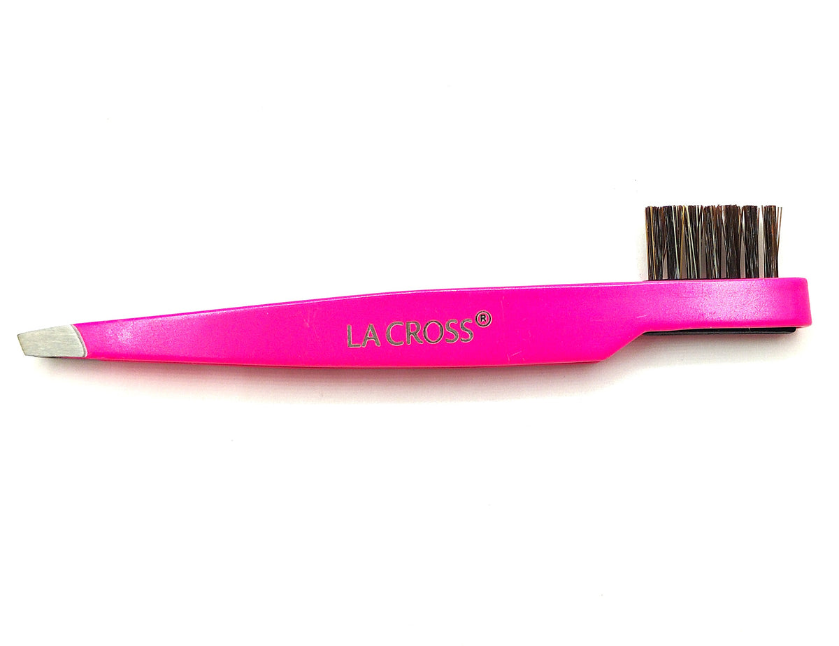 Eyebrow Slant Tip Tweezer with Brush – Surgical Stainless Steel