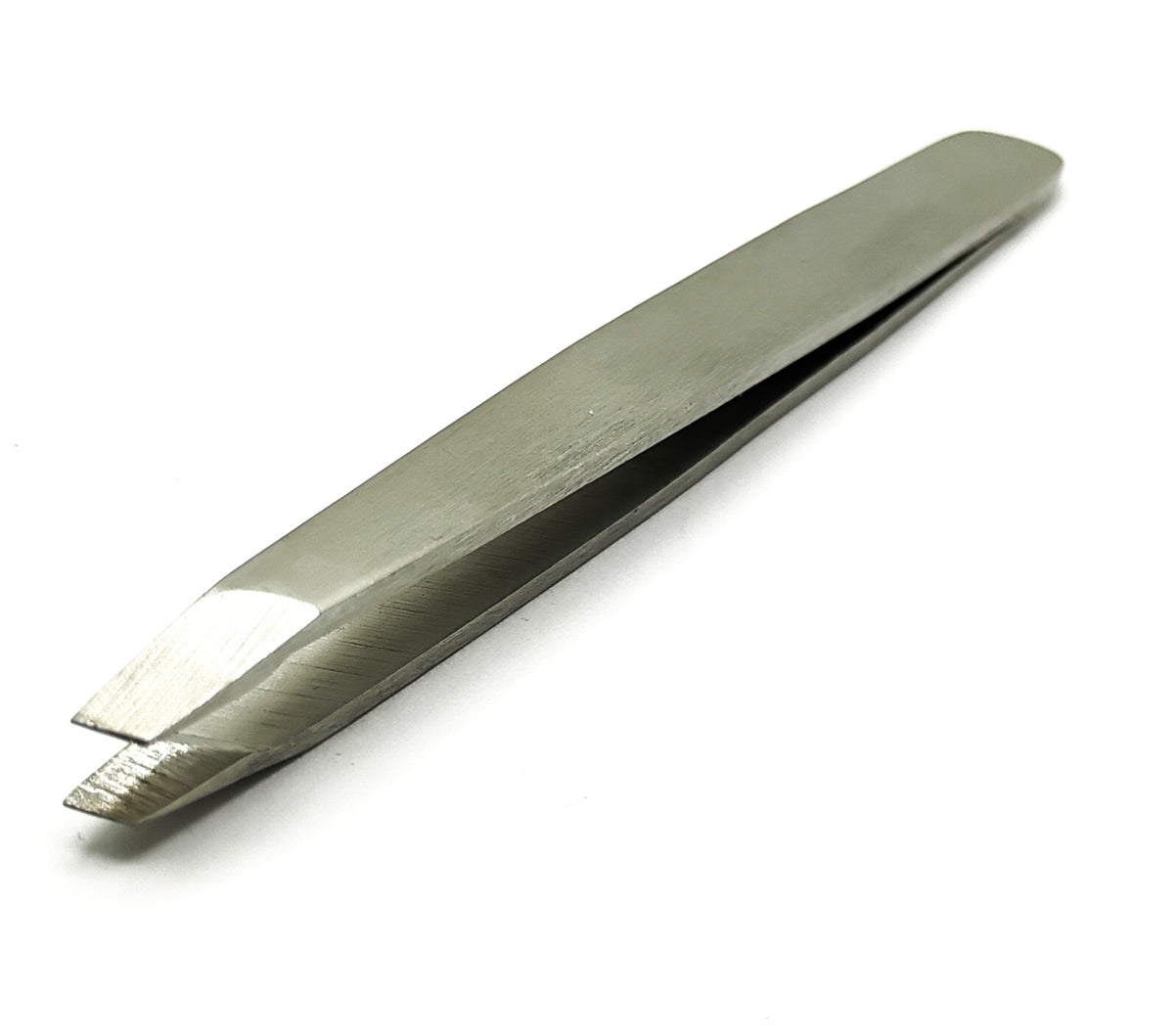 Duo Pack – Expert Slant & Pointed Tip Tweezers (Silver) – Stainless Steel Precision Tweezer Set